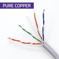 Qoltec Kabel patchcord sieciowy skrętka UTP | Miedziany Cu | CAT6 | Highspeed 1Gb/s | LAN | 50m | Szary
