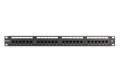 Digitus Panel krosowy (patch panel) 19'' 24x RJ45, LSA pion, kat.6, nieekranowany, 1U, prowadnica kabli, pola opisowe, Czarny