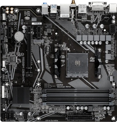 Gigabyte Płyta główna A520M DS3H AC AM4 4DDR4 /HDMI/DVI/DP M.2 mATX