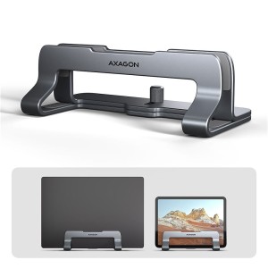 AXAGON STND-VG Podstawa do laptopów aluminiowa 10-17,3 cala pionowa, Szara
