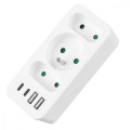 Maclean Rozdzielacz na 3 gniazda MCE248 F/W 2xUSB-A 2xUSB-C biały