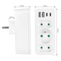Maclean Rozdzielacz na 3 gniazda MCE248 F/W 2xUSB-A 2xUSB-C biały