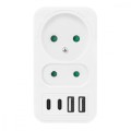 Maclean Rozdzielacz na 2 gniazda MCE249 F/W  2x USB-A 2x USB-C