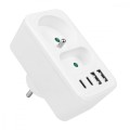 Maclean Rozdzielacz na 2 gniazda MCE249 F/W  2x USB-A 2x USB-C