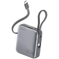 4smarts Powerbank Pocket Dual Cord 10000mAh 22,5W z wbudowanym kablem USB-C 15cm Szary
