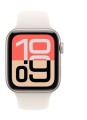 Apple Watch SE 3 GPS koperta 44 mm z aluminium w kolorze księżycowej poświaty, pasek sportowy w kolorze księżycowej poświaty - rozmiar S/M
