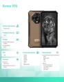 ULEFONE Smartfon Armor X16 4G 6/128GB IP69K Brązowy