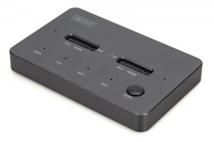 Digitus Stacja dokująca dysków z funkcją klonowania | USB-C 3.2 Gen2 10Gbps | SSD M.2 NVMe (max. 2x 4TB) | Funkcja Offline Clone | Czarna