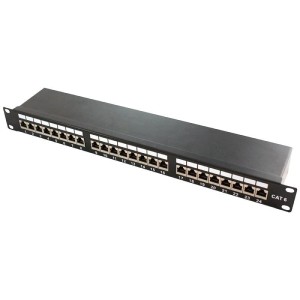 LogiLink Patchpanel CAT6 19' 24- porty, STP czarny