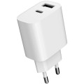 Gembird Ładowarka uniwersalna USB 2-portowa (A+C), 2.4 A, biała
