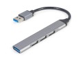 Gembird HUB USB 4-Porty (USB3 x 1, USB2 x 3), srebrny