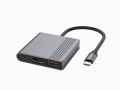 Gembird Adapter wieloportowy USB typu C 3 w 1 (port USB + HDMI +USB-C), gwiezdna szarość