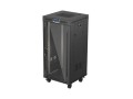 Lanberg Szafa instalacyjna rack stojąca 19" 24U 600x600  czarna drzwi przeszklone LCD ( Flat pack)V2