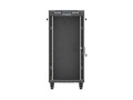 Lanberg Szafa instalacyjna rack stojąca 19" 24U 600x600  czarna drzwi przeszklone LCD ( Flat pack)V2