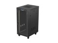 Lanberg Szafa instalacyjna rack stojąca 19" 24U  600x800 czarna drzwi przeszklone LCD ( Flat pack) V2