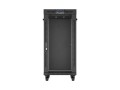 Lanberg Szafa instalacyjna rack stojąca 19" 24U  600x800 czarna drzwi przeszklone LCD ( Flat pack) V2