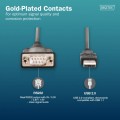 Digitus Kabel adapter USB 2.0 do RS232 (DB9) | Chipset FTDI (FT232RNL) | PVC, czarny | Mocowanie w tulejkach gwintowanych | 1.8m