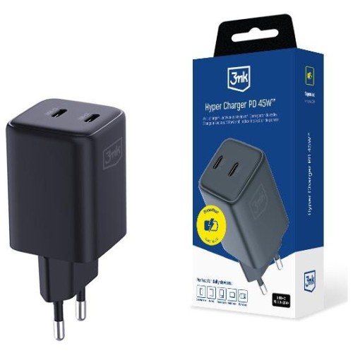 3MK Ładowarka sieciowa Hyper Charger PD 45W GaN QC4+ PPS 2C czarna