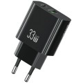 USAMS Ładowarka sieciowa T65 33W Fast Charging 1xUSB-C 1xUSB-A czarna