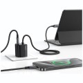 USAMS Ładowarka sieciowa JC Series CC264 30W GaN Fast Charger wbudowanykabel USB-C czarna