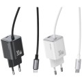 USAMS Ładowarka sieciowa JC Series CC264 30W GaN Fast Charge wbudowany kabel USB-C biała