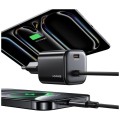 USAMS Ładowarka sieciowa JC Series CC264 30W GaN Fast Charge wbudowany kabel USB-C biała