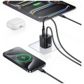 USAMS Ładowarka sieciowa JC Series CC264 30W GaN Fast Charge wbudowany kabel USB-C biała