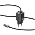 USAMS Ładowarka sieciowa JC Series CC264 30W GaN Fast Charge wbudowany kabel USB-C biała