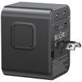 USAMS Ładowarka travel adapter 17W CC308 USB-C + USB-A 4w1 US/AU/EU/UK czarna