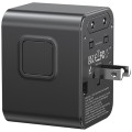 USAMS Ładowarka travel adapter 17W CC308 USB-C + USB-A 4w1 US/AU/EU/UK czarna