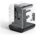 USAMS Ładowarka travel adapter 17W CC308 USB-C + USB-A 4w1 US/AU/EU/UK czarna