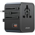 USAMS Ładowarka Travel Adapter 25W US/AU/EU/UK 2xUSB-C czarny 4w1