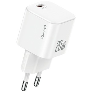 USAMS Ładowarka sieciowa JO Series CC260 20W USB-C + kabel USB-C/Lightning 1m biała