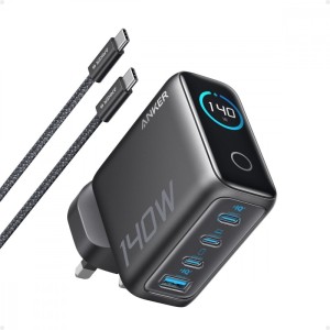 Anker Ładowarka sieciowa 140W PD3.1 kabel USB-C LED Grafitowa