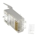 Gembird Wtyk modułowy przelotowy ekranowany CAT7 15u złocony 10 szt. w opakowaniu