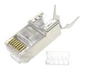 Gembird Wtyk modułowy przelotowy ekranowany CAT7 15u złocony 10 szt. w opakowaniu