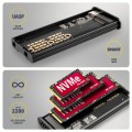 AXAGON EEM2-SD2B Obudowa zewnętrzna aluminiowa bezśrubowa USB-A/C 3.2 Gen2 M.2 NVMe/SATA wyświetlacz LED, czarny