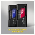 AXAGON EEM2-SD2B Obudowa zewnętrzna aluminiowa bezśrubowa USB-A/C 3.2 Gen2 M.2 NVMe/SATA wyświetlacz LED, czarny