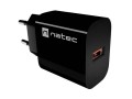 Natec Ładowarka sieciowa Ribera 1xUSB-A 18W czarna