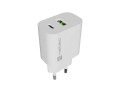 Natec Ładowarka sieciowa Ribera 1xUSB-A 1xUSB-C 20W biała