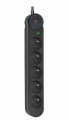ART Urządzenie zabezpieczenie przeciw przepięciowe SPD/przeciążeniowe  F2115 z wyłącznikiem 5gniazd-16A-czarny-5m-3x1,5mm2