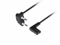 Lanberg Kabel zasilający EURO (radiowy) CEE 7/16- IEC 320 C7 1.8m kątowy VDE czarny