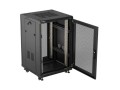 Lanberg Szafa instalacyjna rack stojąca 19 cali 18U 600x800 drzwi przeszklone (Flat pack) czarna