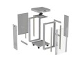 Lanberg Szafa instalacyjna rack stojąca 19 cali 22U 600x600 drzwi przeszklone LCD (Flat pack) szara