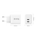 CRONG Ultra Compact GaN Ładowarka sieciowa 2x USB-C 35W PD 3.0 z PPS Biała