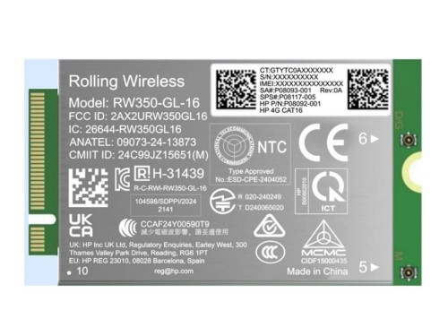 HP Inc. Modem 4G LTE-Advanced Pro (Cat 16) WWAN    B8BD2AA
