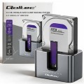 Qoltec Stacja dokująca 2w1 HDD SSD | SATA | M.2 NVMe | Klonowanie |     USB-C | 10Gb/s | 28TB