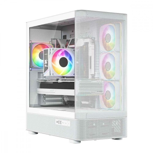 MODECOM Obudowa VOLCANO AQ300 MID RGB GLASS 4 wentylatory biała