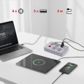 Maclean Listwa zasilająca MCE393 W 4 gniazdka, 3xUSB, 110-240V AC 50/60Hz. 2.1A max 2500W, 3m biała