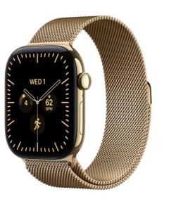 Apple Watch seria 12 GPS + Cellular, koperta 42 mm z tytanu w kolorze żywego złota, bransoleta mediolańska w kolorze żywego złota